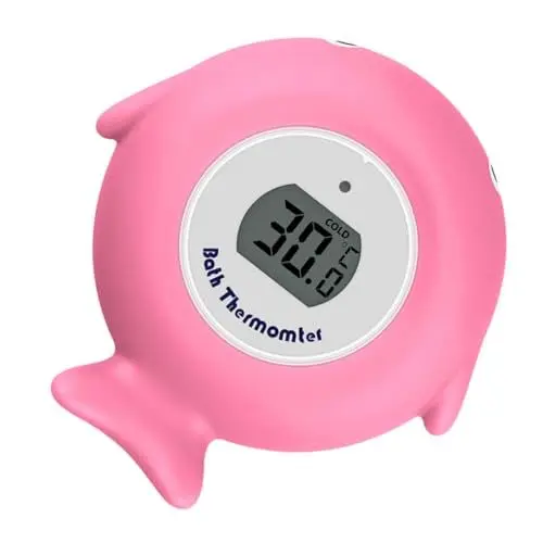 Produktbild: BESTonZON Wasserthermometer Badeutensilien Für Kleinkinder Bad Schwimmend Neugeborenes Bad Thermometer Spielzeug Fischthermometer Poolzubehör Babybadtemperatur Rosa