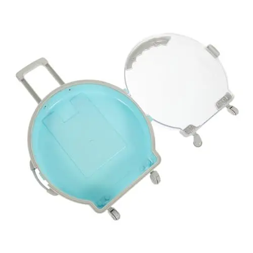 Produktbild: BESTonZON für Spielzeug Puppenkoffer Kinder Koffer Spielzeugkoffer Kinderzimmer Spielzeug Koffer Reisekoffer Spielzeug Mini-Koffer Reisegepäck für Puppen Abs Blue