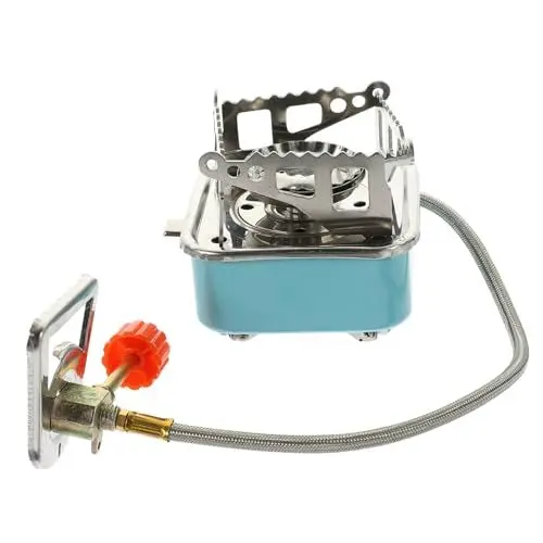 Produktbild: BESTonZON klappbarer kleiner Gasherd kleiner Metallofen tragbarer gaskocher portable gas stove kleiner Herd klappbarer Herd Camping Kassettenofen Feuerofen Brenner Schnalle
