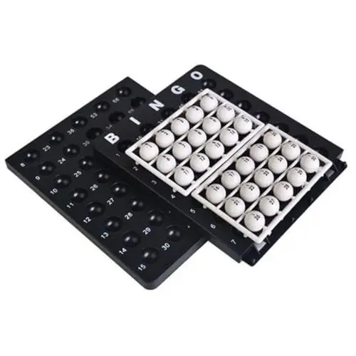 Produktbild: BESTonZON manueller Schüttler familienspiele Familien Spiele Bingo Holz Family Games Party Game Spielzeug 75-Ball-Lotteriemaschine 75 Kugelschüttler Spielschüttler Trinkspiel Lotterie Black