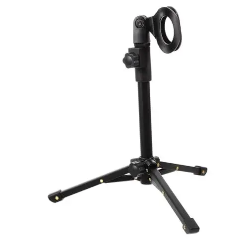 Produktbild: BESTonZON mikrofonstativ microphone stand Platzsparender Mikrofonständer mikrofon halterung Mikrofonständerboden Mikrofonarmständer Mikrofon-Tischständer Mikrofonständer Desktop Metall Black
