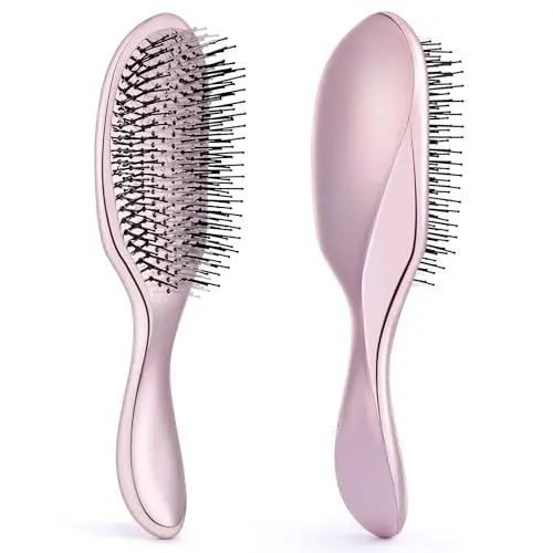 Produktbild: BESTOOL Haarbürste, Detangler Chromoberfläche Zauberbürste für nasses und trockenes Haar, entwirren ohne Ziepen, reduziert Haarbruch, beseitigt Knoten, zweistufige Zähne und bequemer Griff