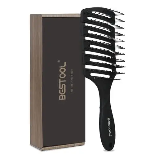 Produktbild: BESTOOL Haarbürste, Entwirrbürste für Damen, Herren und Kinder für glattes, lockiges und nasses Haar, Entwirrungsbürste, entwirrt und glättet das Haar