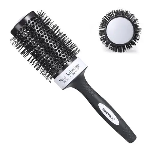 Produktbild: BESTOOL Rundbürste zum Föhnen, Farbwechselnde Aluminium Rundbürste, Professionelle Haarbürste zum Föhnen, Stylen, Locken, Glätten (53mm)