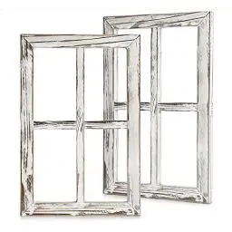 Produktbild: BESTOOL Wand Vintage Holzfensterrahmen Punk Antique Home Dekoration Deko für Zuhause oder im Freien, Nicht für Bilder, 2 Stück (40 X 28 cm) (Weiß)