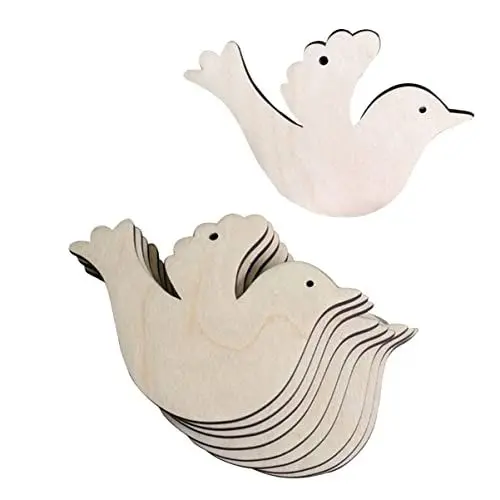 Produktbild: BESTOYARD 10pcs Christbaumanhänger Holz Deko Weihnachten Anhänger Set Christbaumschmuck Weihnachtsbaum Vögel Ornamente