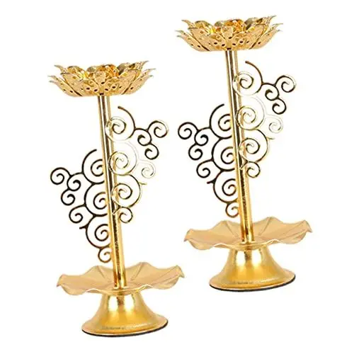 Produktbild: BESTOYARD 1 Satz Leuchter Desktop-Ornament Buddha-teelichthalter Lotus-kerzenhalter Butterkerzenhalter Kerzenhalter Für Den Butterlampe Anbieten Angebot Stand Buddhist Legierung 2st