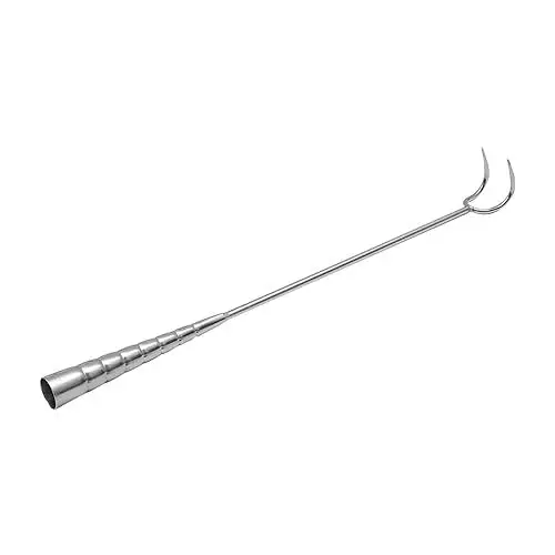 Produktbild: BESTOYARD 1 Stück Fleischhaken Grillhaken Geflügelhaken Fleischschienenhaken Schinkenhaken Hähnchenflipper Grillraucherhaken Barbecue Röststangen Lebensmittelflipper Grillgabel