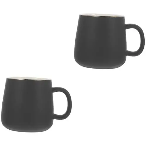 Produktbild: BESTOYARD 2St Einfarbiger Becher kaffeekanne kaffeekännchen tea mug tee glastasse cafepads saftglas Teebecher Kaffeebehälter weiße Teetassen Retro-Wasserbecher Cappuccino-Tasse Keramik Grey