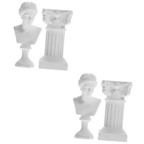 Produktbild: BESTOYARD 2 Sätze Statuenverzierungen Berühmte Gipsskulptur Griechische Göttin Skulptur Porträtstatue Aus Der Römischen Griechischen Mythologie Klassische Römische Statue Harz Weiß