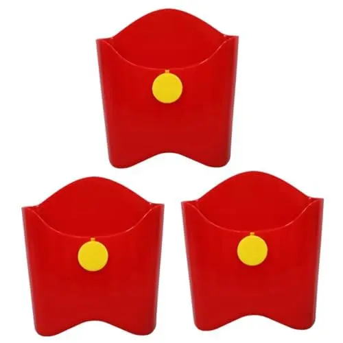 Produktbild: BESTOYARD 3St Chip-Cup Tragbare Snackbox Kinder Snackbehälter picknick wiederverwendbare Salatbecher Pommes-Behälter Wiederverwendbare Pommes-Frites-Halter Snackboxen zum Mitnehmen pp rot