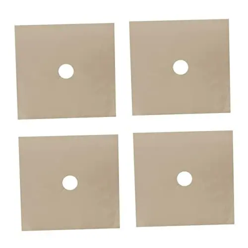 Produktbild: BESTOYARD 4 Stück Herdplatten Quadratische Herdbrennerabdeckungen Brennerauskleidungen Für Gasherde Herdschutz Brennerabdeckungen Für Gasherde Gaskochfeldschutz Gasreinigungsmatte Beige
