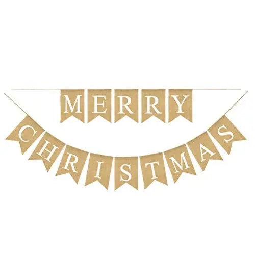 Produktbild: BESTOYARD Buchstaben Bunting Banner Weihnachten Leinen Banner Wimpelkette Party Girlande Merry Christmas