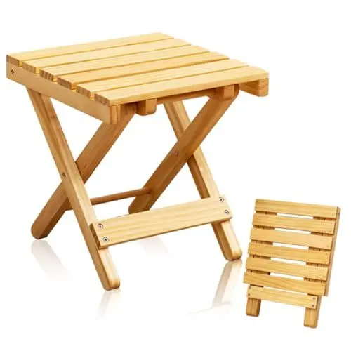 Produktbild: BESTOYARD Klappbarer Kaffee-/Snacktisch Für Den Garten Aus Holz 28 cm X 26 cm X 26 cm Gelb