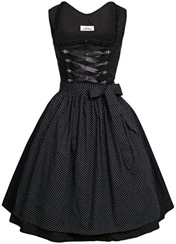 Produktbild: BEST-PRICE Midi Dirndl Amelie in schwarz von Almsach, Größe:36, Farbe:Schwarz