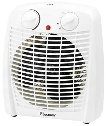Produktbild: Bestron Heizlüfter mit 2 Leistungsstufen, inkl. Umkippsicherung & Überhitzungsschutz, für Räume bis zu 20m², 2000 Watt, Farbe: Weiß
