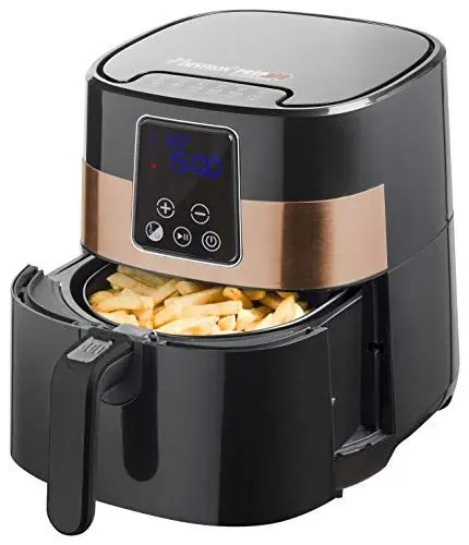Produktbild: Bestron XXL Digitale Heissluft-Fritteuse, Mit PrepAir-Technologie, Fritteuse mit digitalem Display und Touchscreen, 4 Liter, 1.300 Watt, Schwarz/Kupfer
