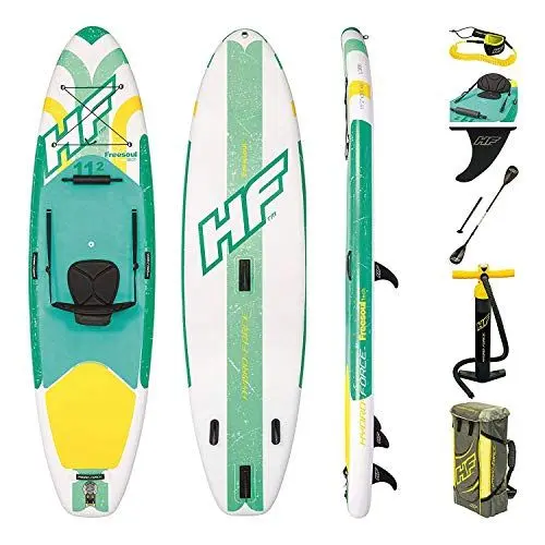 Produktbild: Bestway Hydro-Force SUP Freesoul Tech Stand-up-Paddling Board aufblasbar mit Sitzfunktion, 340x89x15 cm