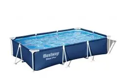 Produktbild: Bestway Steel Pro Frame Pool Set mit Filterpumpe 300 x 201 x 66 cm, dunkelblau, eckig
