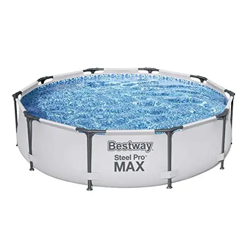 Produktbild: Bestway Steel Pro MAX Frame Pool ohne Pumpe Ø 305 x 76 cm, lichtgrau, rund, Grau