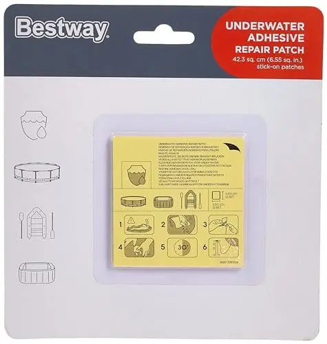 Produktbild: Bestway Wasserfeste, selbstklebende Reparaturflicken, 6,5 x 6,5 cm, 10 Stück, Blue