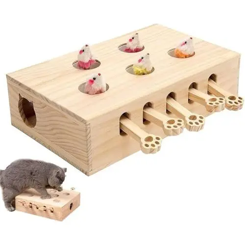 Produktbild: BESTXH 5 Holes, Maulwurf-Schlag FüR Katzen, Miaofairy Katzen-Pop-Up-Spielzeug, 3-In-1-Katzenkratzbaum Und Spielzeug, Maulwurf-Schlag-Katzenspielzeug, Interaktives Katzenspielzeug