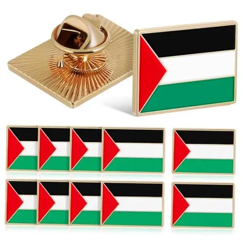 Produktbild: BESTYASH Metallbroschen Mit Der Nationalflagge Palästinas Für Jacken Hemden Und Zur Dekorativen Verwendung 12 Stück