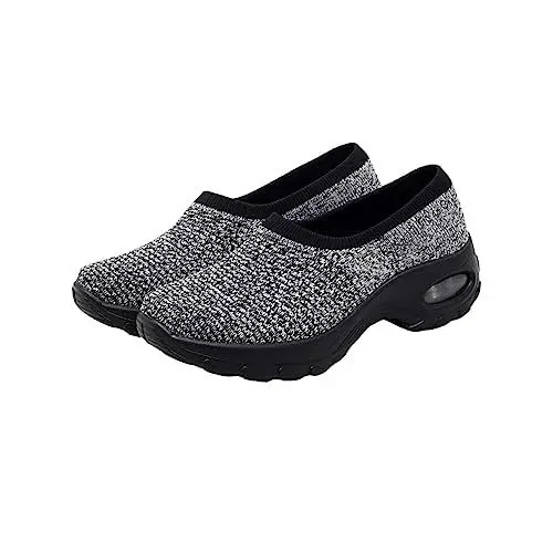 Produktbild: BESTYASH 1 Paar Damen Sport Fly Woven Schuhe Sommerschuhe für Damen Schuhe mit Dicker Sohle Sport-Sneaker Damenschuhe Summer Shoes Turnschuhe für tägliche Übungen Turnschuhe Laufen Grey