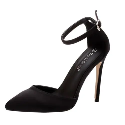 Produktbild: BESTYASH 1 Paar Hochhackige Sandalen Women Shoes Damenschuhe Schnürsandalen klobige Sandalen für Frauen Frau Schuhe Spitze Schuhe mit hohen Absätzen Obermaterial: Kunstleder Black
