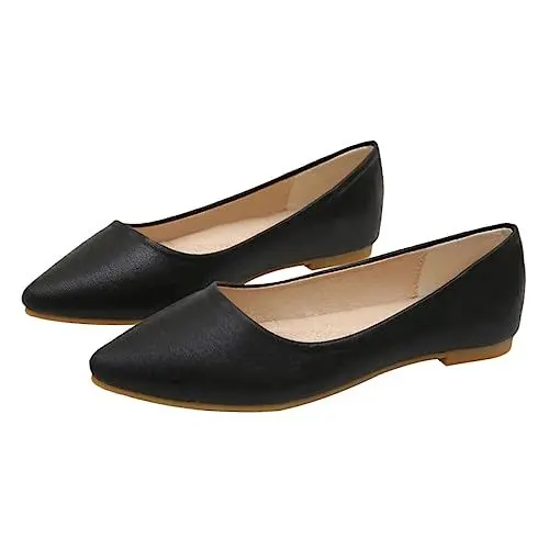 Produktbild: BESTYASH 1 Paar Pumps Damenschuhe Freizeitschuhe Minimalist Flats Flat Shoes for Women Woman Shoes Slip-on-Wanderschuhe Spitze Wohnungen für Frauen Spitze Schuhe Ballerinas Mikrofaser Black