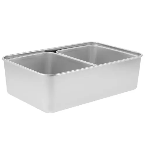 Produktbild: BESTYASH 1satz Edelstahl Snackbox Mit Fächern Praktisches Serviertablett Für Snacks Gemüse Und Gewürze Für Picknicks Reisen Und Outdoor-aktivitäten Robustes Portables Design