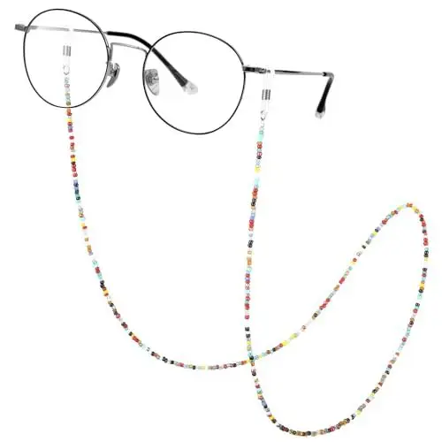 Produktbild: BESTYASH 2Pcs Perlen Brillenketten für Frauen & Mädchen, Multifunktions bunte Maske Brille Lanyard Halter Riemen um den Hals, Perlenhalter Gesicht Maske Ketten