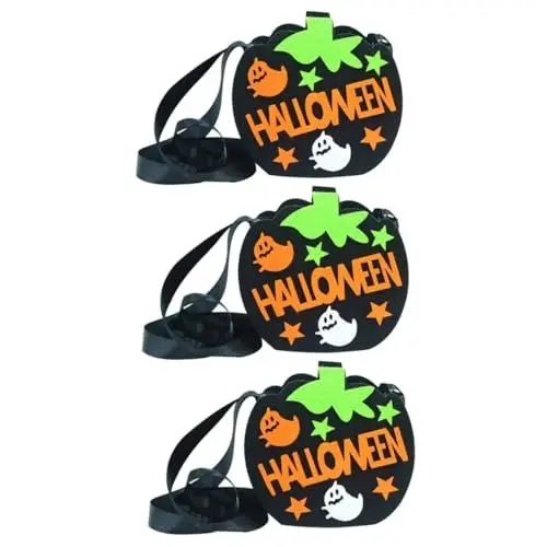 Produktbild: BESTYASH 3 Stück Kürbis Umhängetasche Umhängetasche Kürbis Tasche Messenger Bag Halloween Tasche