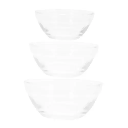 Produktbild: BESTYASH 3 Stück Teiliges Kleine Glasschalen Stapelbare Dessertschalen aus Vielseitig für Pudding Salate Snacks Sichere und Tragbare Küchen Servierschalen Transparente Schalen für