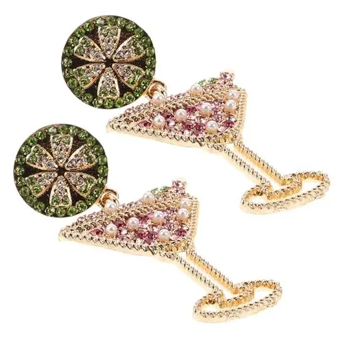 Produktbild: BESTYASH 5 Paare Obst-Weinglas-Ohrringe sommerlicher Ohrschmuck Boho-Dekorationen trinken kolczyki damskie Trendige Ohrringe deko tisch Cocktails Sommergetränk-Ohrring Ohrring lassen