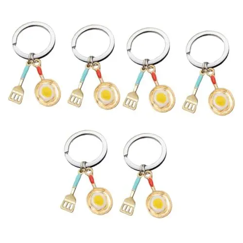 Produktbild: BESTYASH 6 STK Schlüsselanhänger Für Bratpfannen Kreative Schlüsselanhänger Schaufel Schlüsselanhänger Küchen-schlüsselanhänger Schlüsselanhänger Für Kinder Koch Charm Schlüsselanhänger
