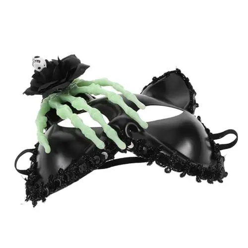 Produktbild: BESTYASH Halloween-Maske Maskenball Tanz Maske halloween maske Karnevalsmaske Tiermaske Katzenmaske für Erwachsene Halbgesichts-Augenmaske Zubehör für Katzenkostüme Halbmaske Plastik Black