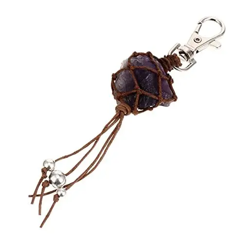 Produktbild: BESTYASH Kristallanhänger Anhänger Amethyst Handwerk Anhänger Amethyst Schmuck Natürliche Wohndekoration Amethyst-kettenanhänger Hausdekorationen Für Zu Hause Autozubehör Violett Metall