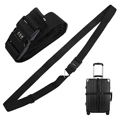 Produktbild: BESTYASH Luggage Straps Mit Zahlenschloss Verstellbare Kofferband Für Sicheres Reisen Für Flugreisen Und Roadtrips Starke Elastische Befestigung Für Gepäck