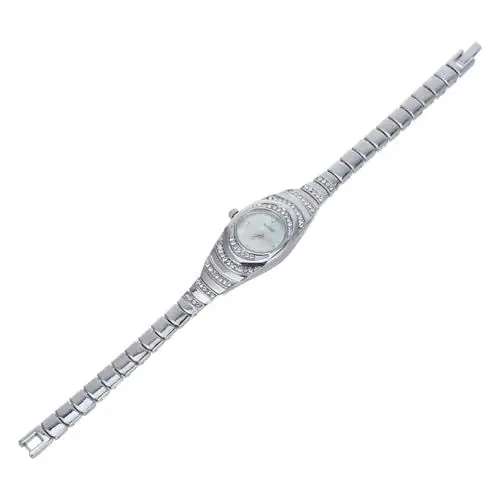 Produktbild: BESTYASH Uhr mit Diamantarmband Gliederarmbänder für Damen Armband für Frauen Mode damenarmbanduhren Armbanduhr mit Diamanten Armbanduhr für Mädchen Diamant-Armbanduhr Zinklegierung Silver