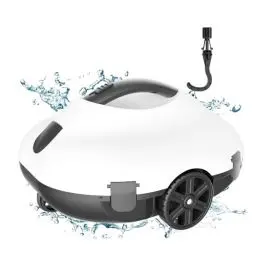 Produktbild: Bestyks Poolroboter, Poolroboter Akku, 130 Minuten Starke Reinigungskraft, 80 m², 5200-mAh-Akku, Automatisches Parken, Kabelloser Poolroboter Dual-Antriebsmotoren für Flachem Boden Pool
