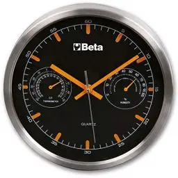 Produktbild: Beta 9594 - Wanduhr mit thermometer und luftfeuchtigkeitsmesser, durchmesser 26 cm