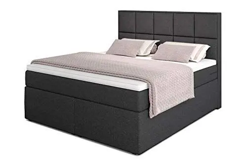 Produktbild: Betten Jumbo Dream Boxspringbett 200x200 mit 7-Zonen TFK Härtegrad H3 und Visco-Topper | Farbe Anthrazit | div. Größen verfügbar
