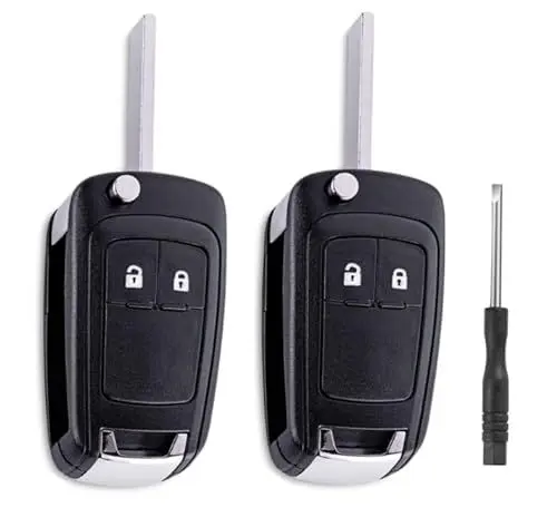 Produktbild: Betterher 2er Set Autoschlüssel Gehäuse der Fernbedienung 2-Tasten Auto Schlüsselgehäuse Kompatibel für Opel Vauxhall Astra J Insignia Vectra und Chevrolet Aveo Matiz Cruze Captiva Spark Orlando Trax