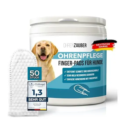 Produktbild: Bettersation Ohrreiniger Ohrpflege Fingerpads für Hunde & Katzen (50 Stück)- pflegt & schützt zuverlässig- Ear Wipes Ohrenreiniger Fingerlinge f. Ohrenentzündung Ohrenpflege Hygiene bei Hund Katze