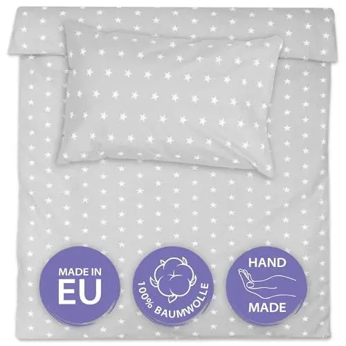 Produktbild: Kinderbettwäsche Baby Bettwäsche 90x120 cm aus Baumwolle - Kinder Set von Duvet Cover 90 x 120 und Kissenbezug 40x60 cm Junge und mädchen babybettwäsche bettbezug für Kleinkind
