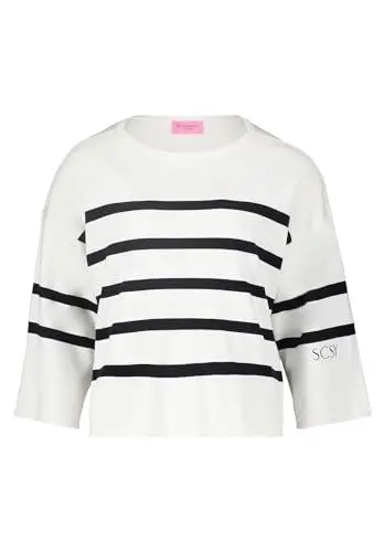 Produktbild: Betty Barclay Damen Feinstrickpullover mit Ringel Patch Cream/Dark Blue,46