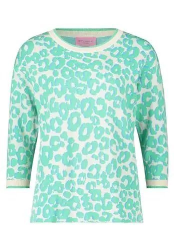 Produktbild: Betty Barclay Damen Strickpullover mit Jacquard Patch Green/Blue,38