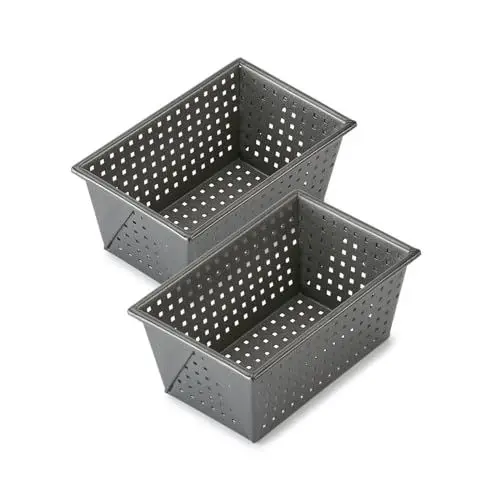 Produktbild: Betty Bossi Brotbackform Knusper im 2er Set - Kastenbackformen mit gelochter Struktur für 2 knusprige Brote auf einmal Selbstgemacht Antihaft-Beschichtung Aluminium