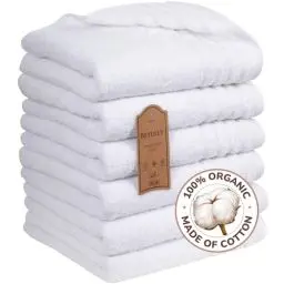Produktbild: Betully 50x100 cm Handtücher Set 6 Stück aus 100% Baumwolle Schnelltrocknendes 500 gr/m² Türkisches Baumwolle Gästehandtücher Set (Weiß)
